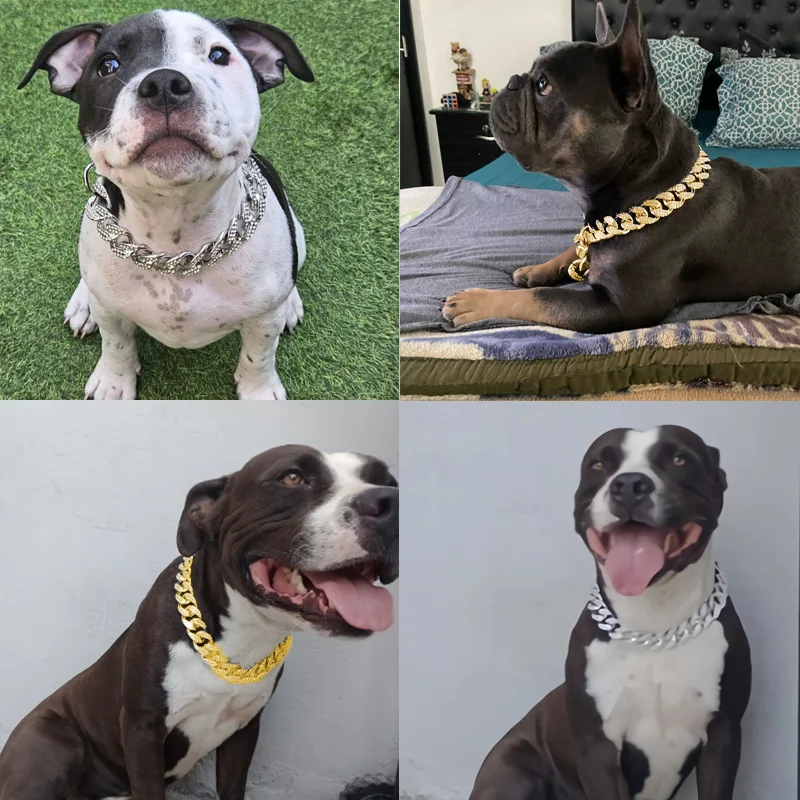 Royal Bling 24mm Diamond Cuban Link Dog Collar Chain – Heavy-Duty Luxury Metal Dog Necklace