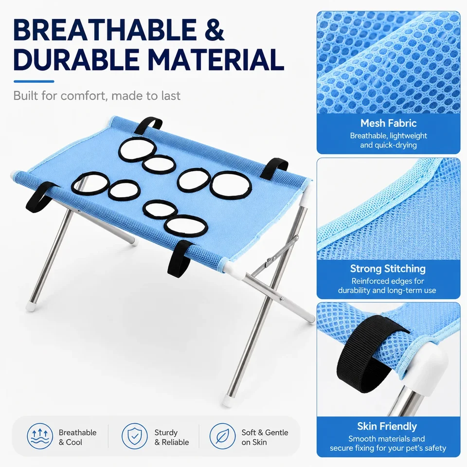 Foldable Pet Grooming Stand System with Hammock