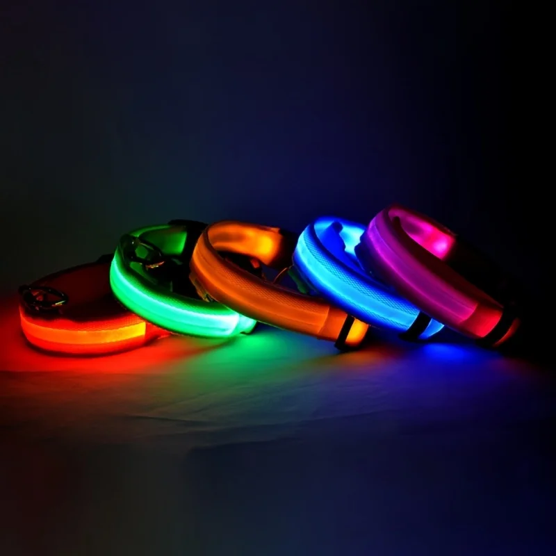 LED Light-Up Pet Collar – Glow in the Dark Safety Collar