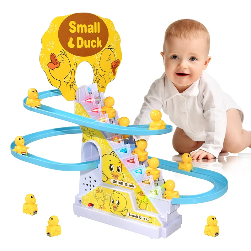 Automatic Duck Climbing Stairs Toy Set