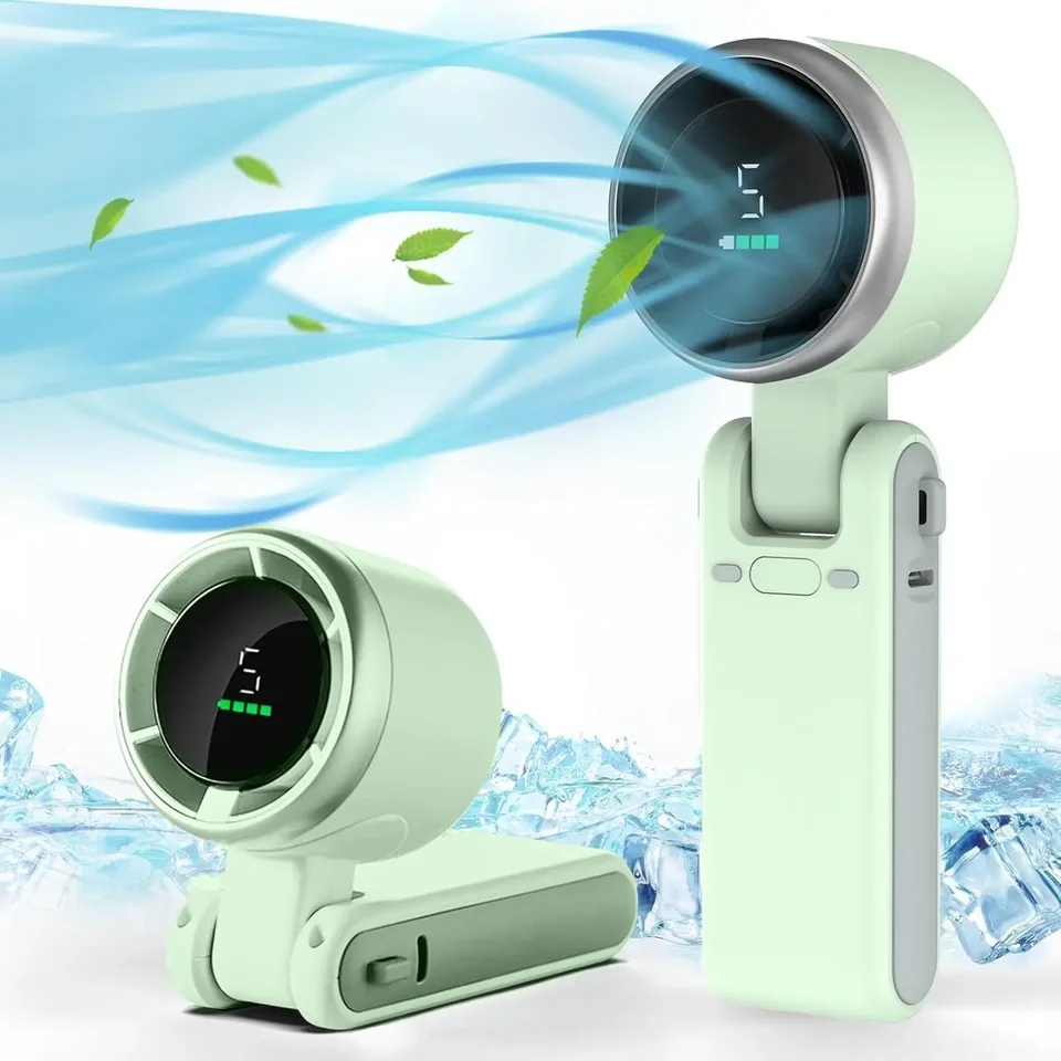 Handheld Foldable Portable Fan with Display