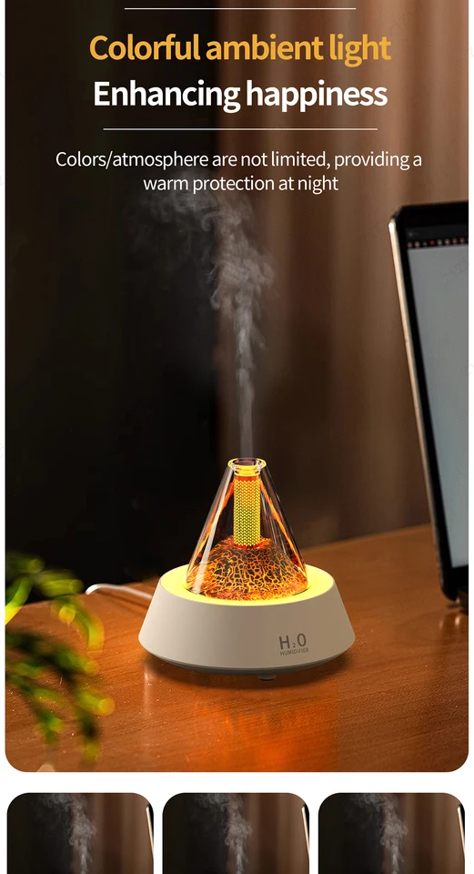 Volcano Aroma Humidifier with Ambient Light
